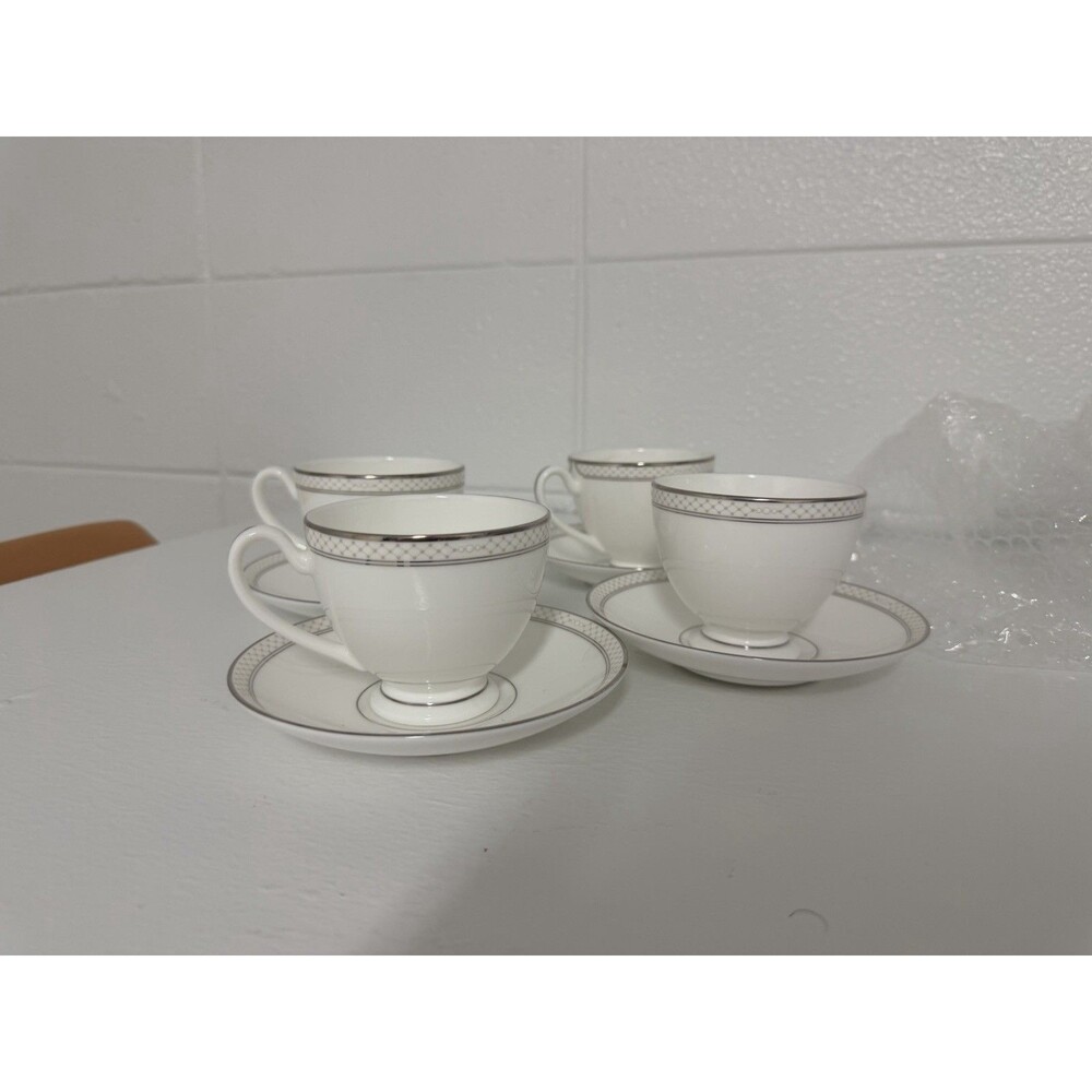 Waterford China Padova Teacup & Saucer Set Of 4